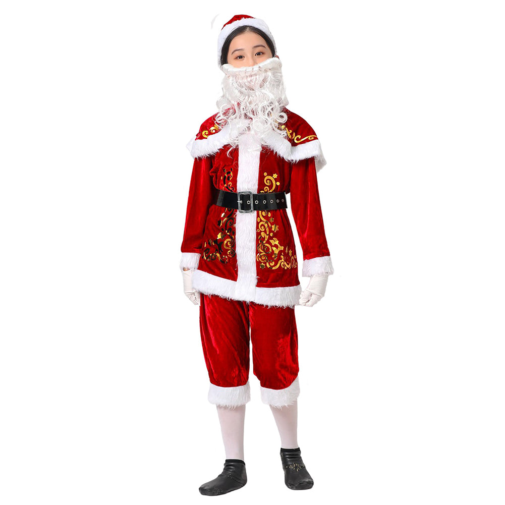 Deguisement Pere Noel Costume Santa Claus 5 Pièces Pour