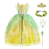 Déguisement Enfant Fille Princesse Tiana Robe+Accessoire Costume