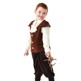 Déguisement Enfant Pirate Tenue Costume Brun Médiéval pour Halloween