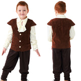 Déguisement Enfant Pirate Tenue Costume Brun Médiéval pour Halloween