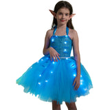 Déguisement Enfant Schtroumpf TuTu Robe Éclairage LED d'Halloween