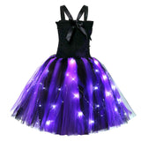 Déguisement Enfant Sorcière TuTu Robe Lumineux d'Halloween 