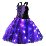 Déguisement Enfant Sorcière TuTu Robe Lumineux d'Halloween 