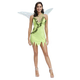 Déguisement Femme Dryade Elfe Robe Verte Costume d'Halloween