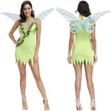 Déguisement Femme Dryade Elfe Robe Verte Costume d'Halloween