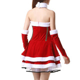 Déguisement Femme Robe en Peluche à une Epaule Costume d'Noël