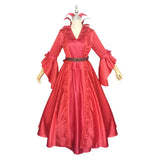 Déguisement Femme Vintage Robe Rouge de Sorcière Médiévale Costume
