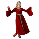 Déguisement Fille Robe de Princesse Médiévale Rouge Costume pour Halloween