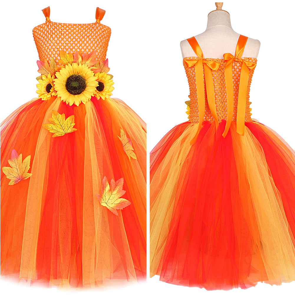 SANLIUSANJIU Costume Tournesol Pour Femme – Tutu, Bandeau, Bracelets, 10 Têtes De Fleurs, Barrettes – Carnaval, Mariage