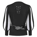 Costume Médiéval Renaissance Pour Homme - Chemise De Pirate, Pantalon Avec Sangle, Ceinture, Protège-poignets Et Pochette - Idéal Fêtes, Carnavals, Cosplay - 5