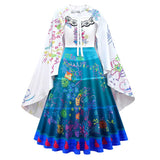 Déguisement Encanto Enfant Fille Mirabel Robe Cape Sac Ensemble